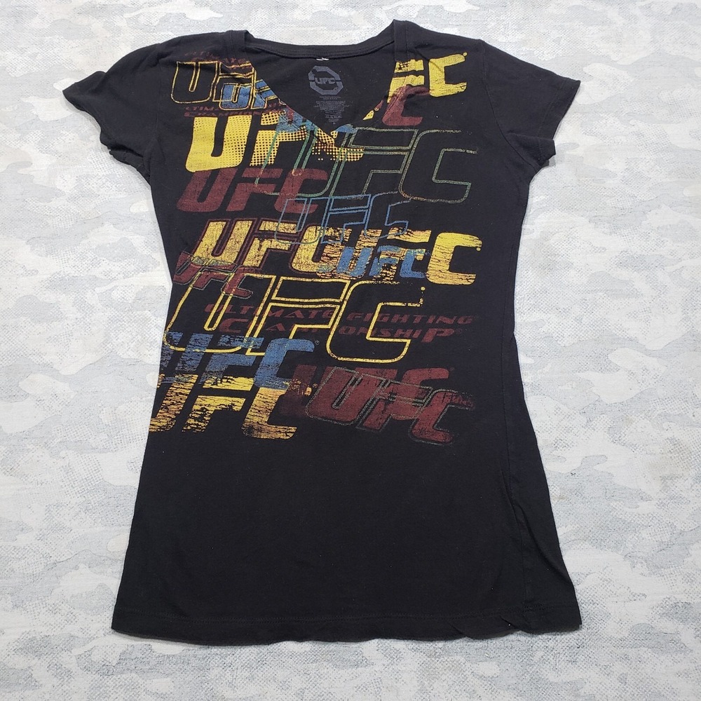 UFC Top Womens Small Black Short Sleeve MMA